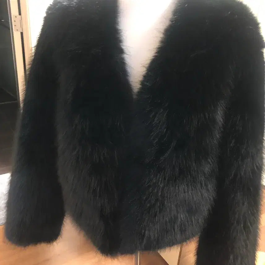 [BUNJANG] Eco Fur Black Jacket / 에코퍼블랙자켓