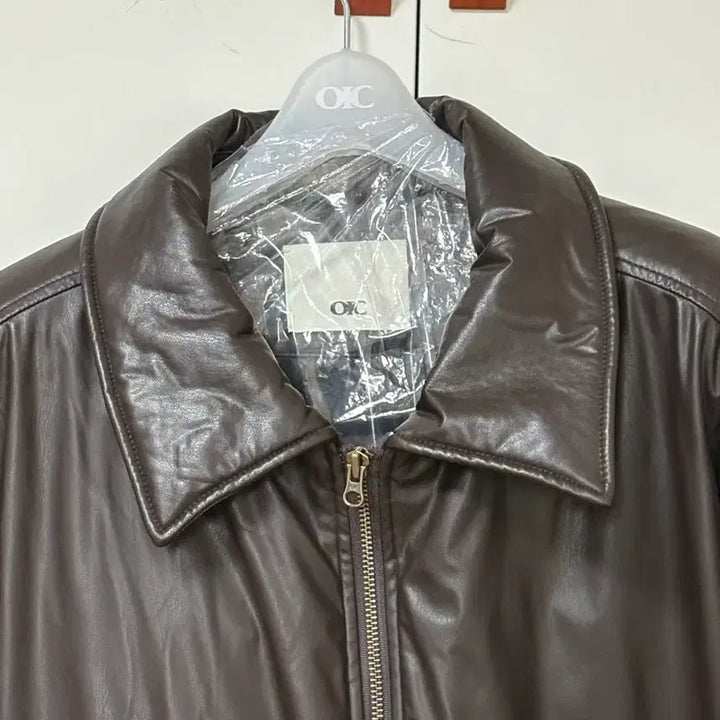 [BUNJANG] OiOi Leather Padded Jacket Brown M / 오아이오아이 레더 패딩 브라운M