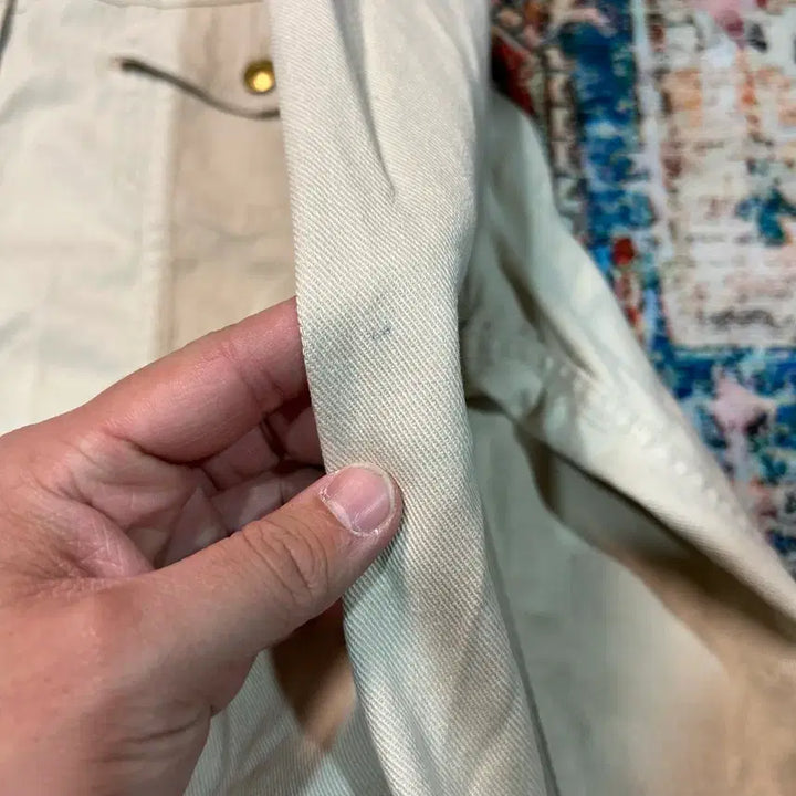 [BUNJANG] Lauren Ralph Lauren Beige Denim Jacket / [XL] 로렌 랄프로렌 베이지 데님자켓