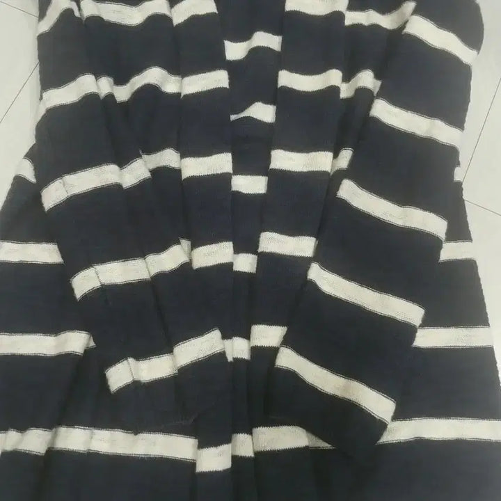 [BUNJANG] VERIVERY Navy/White Stripe Long Cardigan / 베르니스 네이비/화이트 스트라이프 롱 가디건 xs