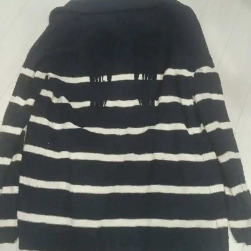 [BUNJANG] VERIVERY Navy/White Stripe Long Cardigan / 베르니스 네이비/화이트 스트라이프 롱 가디건 xs