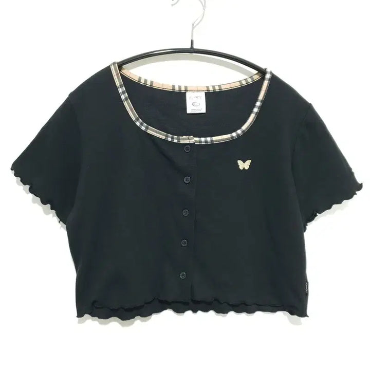 [SOLD OUT] 팬시클럽 체크 반팔 크롭 가디건 OS_S1343