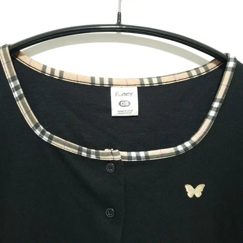 [SOLD OUT] 팬시클럽 체크 반팔 크롭 가디건 OS_S1343