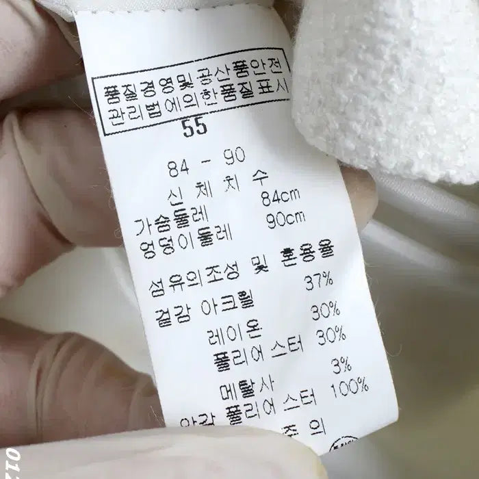 [BUNJANG] Vintage King Blue Lace Double Long Jacket - Women's 55 / 여성55/블루레이스 여성 베이직 더블롱자켓IV 빈티지킹 8-1