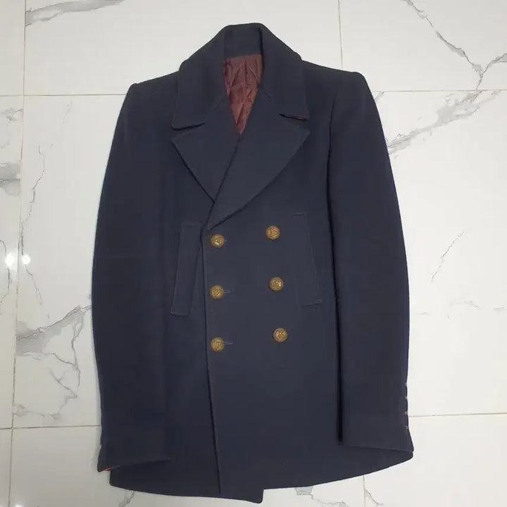 [BUNJANG] System Homme Slim Fit Navy Duffle Coat Jacket / 시스템옴므 남성 슬림핏 더플 코트 자켓 95