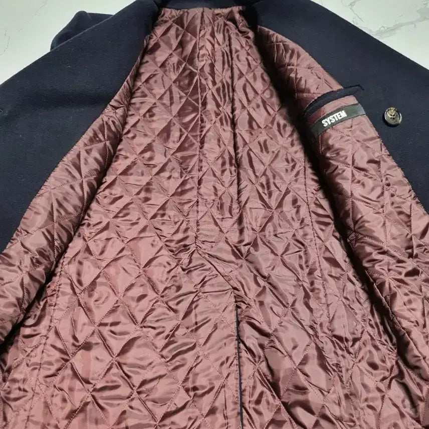 [BUNJANG] System Homme Slim Fit Navy Duffle Coat Jacket / 시스템옴므 남성 슬림핏 더플 코트 자켓 95