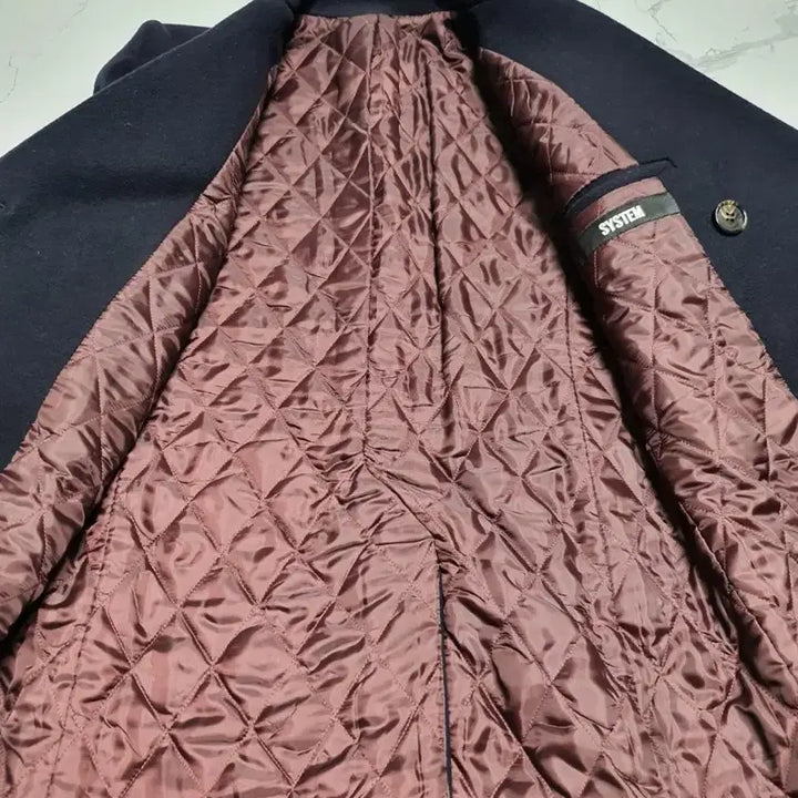 [BUNJANG] System Homme Slim Fit Navy Duffle Coat Jacket / 시스템옴므 남성 슬림핏 더플 코트 자켓 95