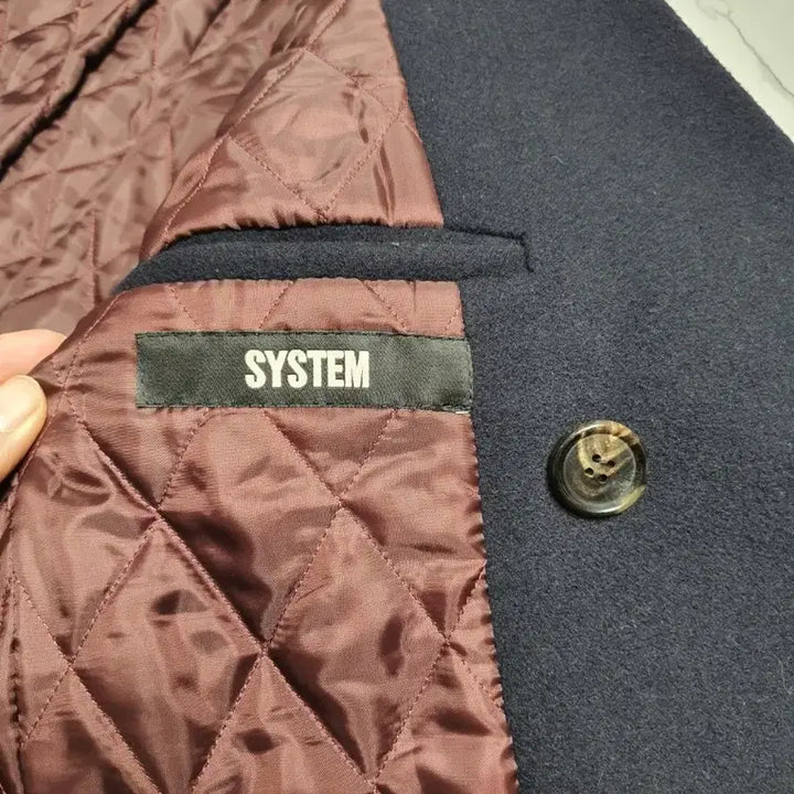 [BUNJANG] System Homme Slim Fit Navy Duffle Coat Jacket / 시스템옴므 남성 슬림핏 더플 코트 자켓 95