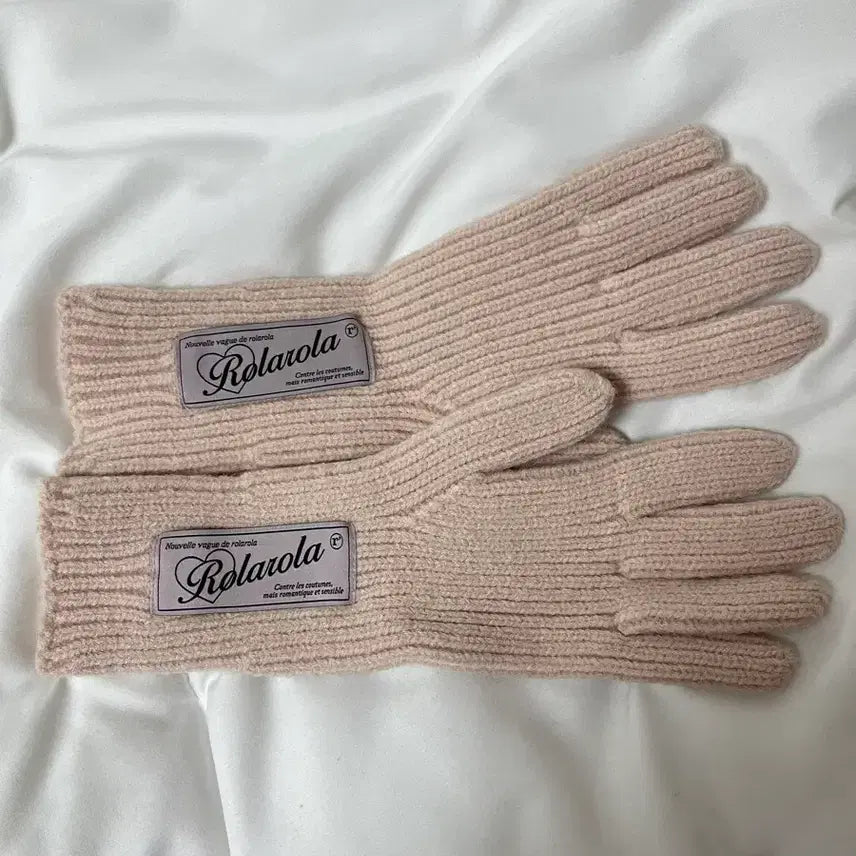 [BUNJANG] Rola Rola Knit Gloves Pink / 로라로라 니트장갑 핑크