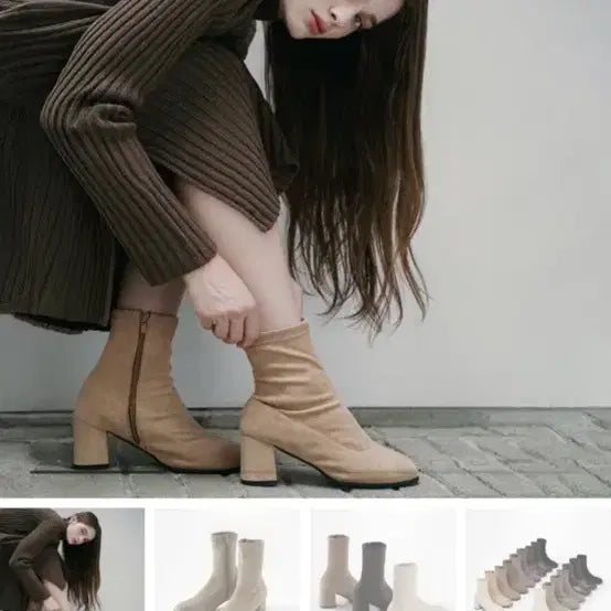 [BUNJANG] Chakan Shoes Suede Ankle Socks Boots 245 / [새상품] 착한구두 스웨이드 앵클삭스부츠 245