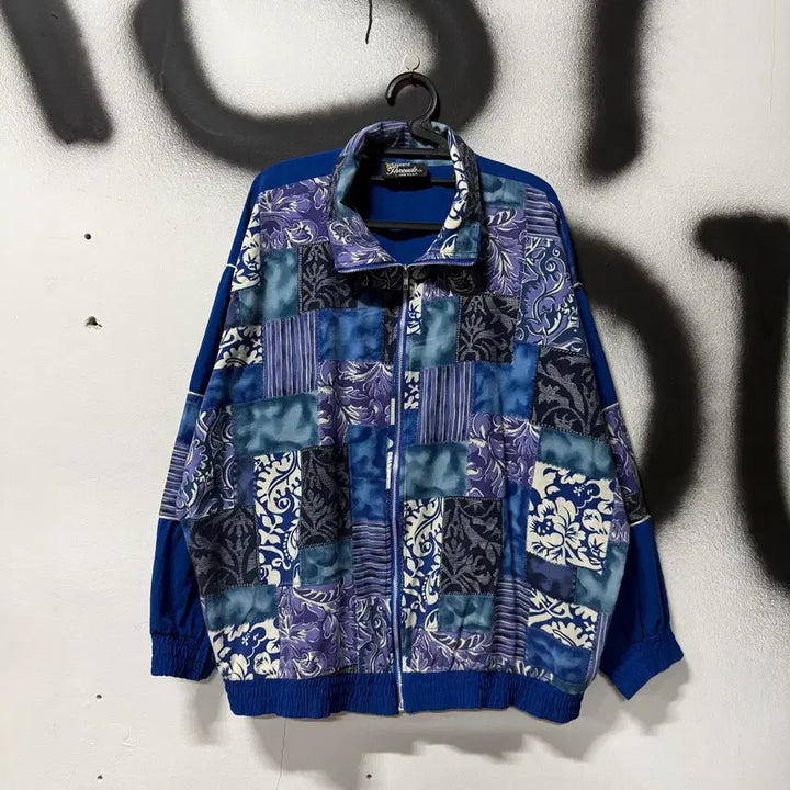 [BUNJANG] Vintage USA Bandana Patch Ethnic Pattern Woven Zip-Up Jacket / VTG 빈티지 USA 반다나 패치 에스닉 패턴 우븐 집업 자켓