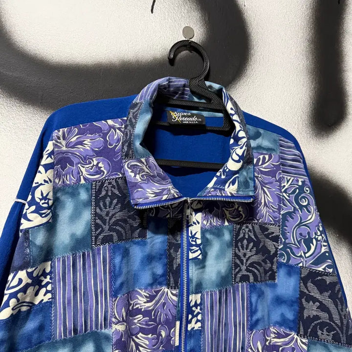 [BUNJANG] Vintage USA Bandana Patch Ethnic Pattern Woven Zip-Up Jacket / VTG 빈티지 USA 반다나 패치 에스닉 패턴 우븐 집업 자켓