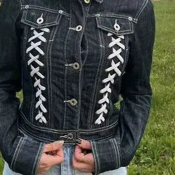 [BUNJANG] Dolce & Gabbana Denim Jacket 36 / 돌체앤가바나 레이스업 데님 자켓 36