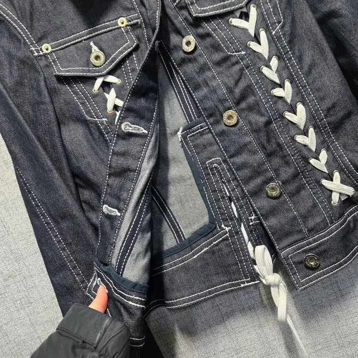 [BUNJANG] Dolce & Gabbana Denim Jacket 36 / 돌체앤가바나 레이스업 데님 자켓 36