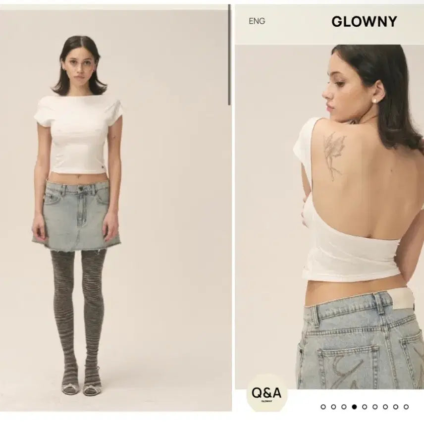 [BUNJANG] Glowny Denver White T-shirt / 글로니 덴버 백리스티