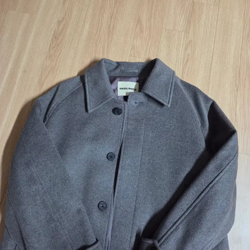 [BUNJANG] In Silence Mafel Cashmere Balmacaan Coat GREY BROWN L / 인사일런스 마펠 캐시미어 발마칸 코트 GREY BROWN L 사이즈