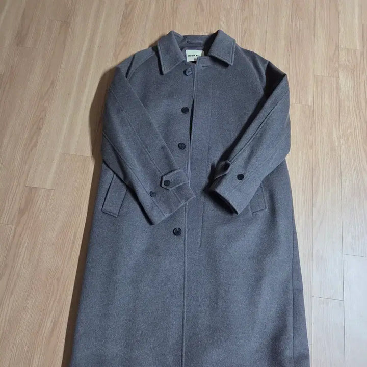 [BUNJANG] In Silence Mafel Cashmere Balmacaan Coat GREY BROWN L / 인사일런스 마펠 캐시미어 발마칸 코트 GREY BROWN L 사이즈