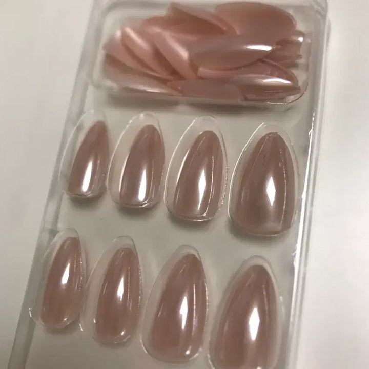 [BUNJANG] Artificial Nail Tip Set - Light Pearl Pink / 인조 네일팁 세트 라이트펄핑크
