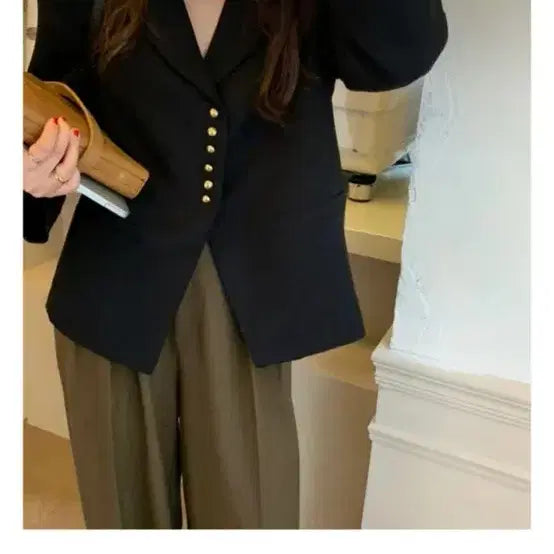 [BUNJANG] VERA ELLE Black Gold Button Jacket / [새상품] VERA ELLE 어반jk 블랙 금장 버튼 자켓