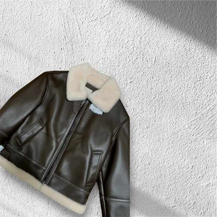 [BUNJANG] Celeb Shop Brown Fur Moustang Half Coat / celeb shop 셀렙샵 브라운 퍼 무스탕 하프코트