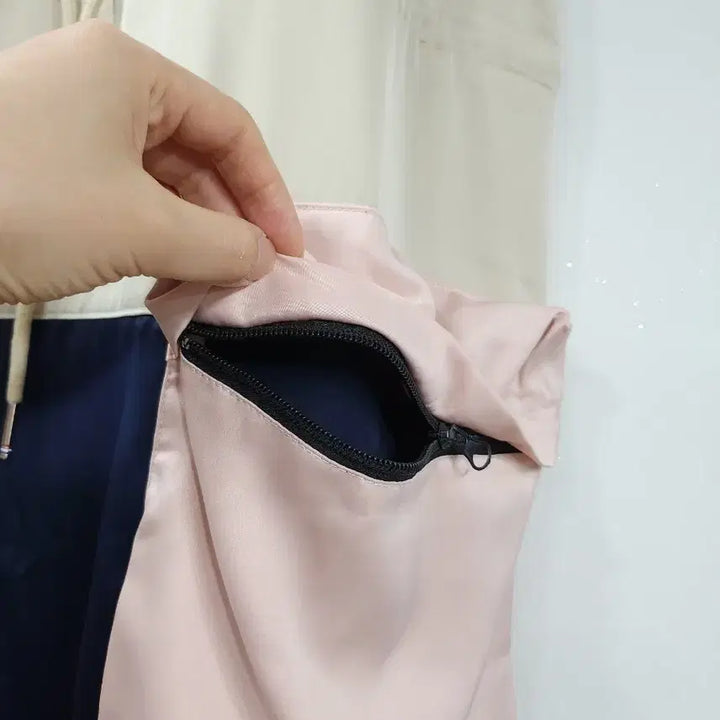 [BUNJANG] Satin Color Block Dress / 새상품) 새틴 배색 원피스