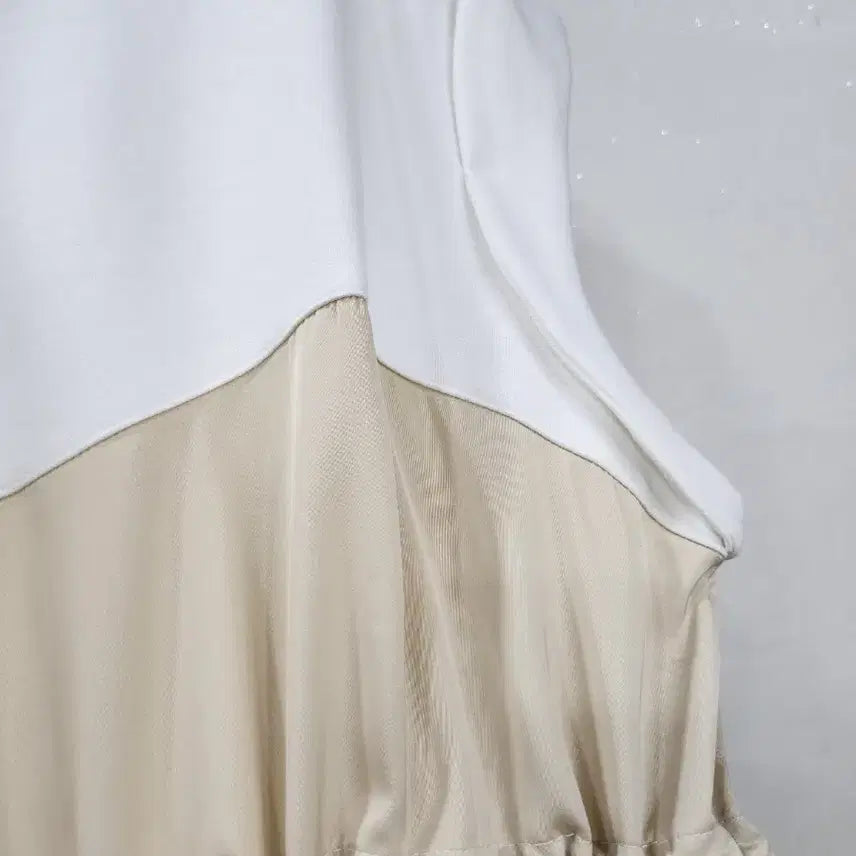 [BUNJANG] Satin Color Block Dress / 새상품) 새틴 배색 원피스