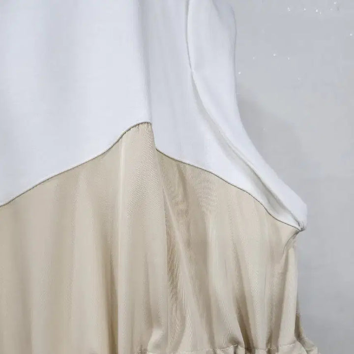 [BUNJANG] Satin Color Block Dress / 새상품) 새틴 배색 원피스