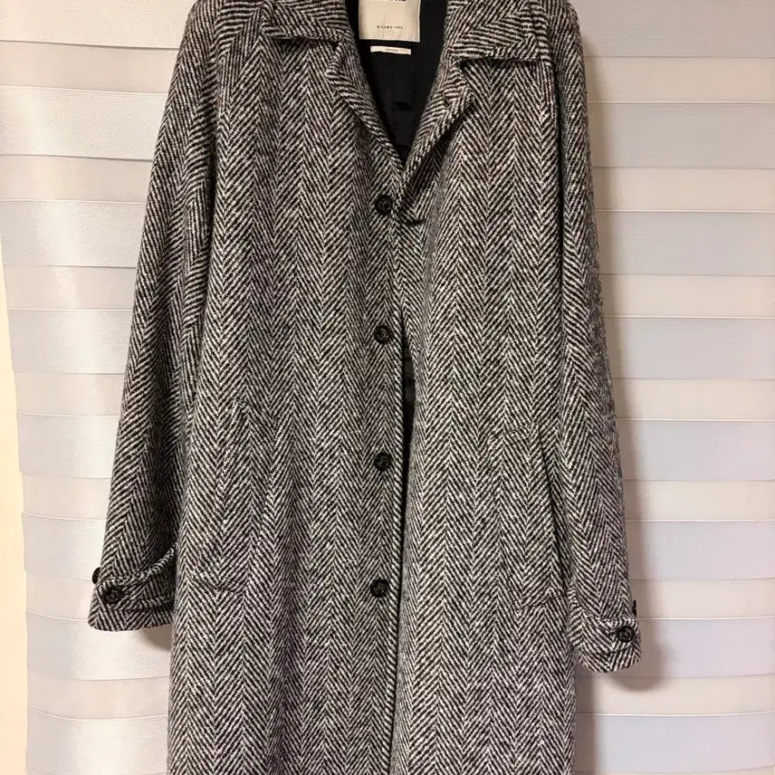 [BUNJANG] Valstar Herringbone Gray Balmacaan Coat / 발스타(valstar) 헤링본 그레이 발마칸 코트
