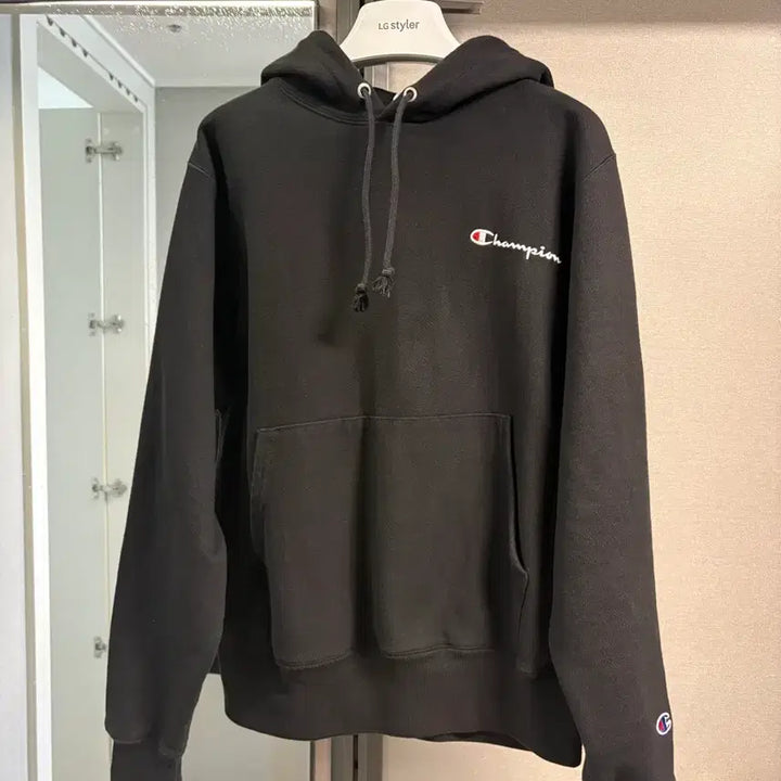[BUNJANG] Champion Reverse Weave Fleece Hoodie Black / 챔피온 리버스 위브 기모후드티 블랙
