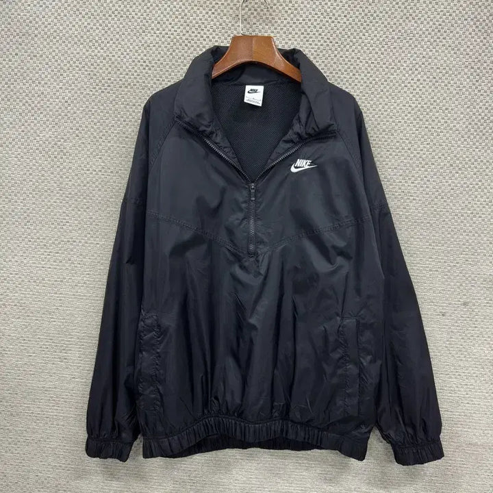 [BUNJANG] Nike Embroidered Logo Anorak Windbreaker Jacket / 나이키 캐주얼 자수로고 아노락 반집업 바람막이 L A05501