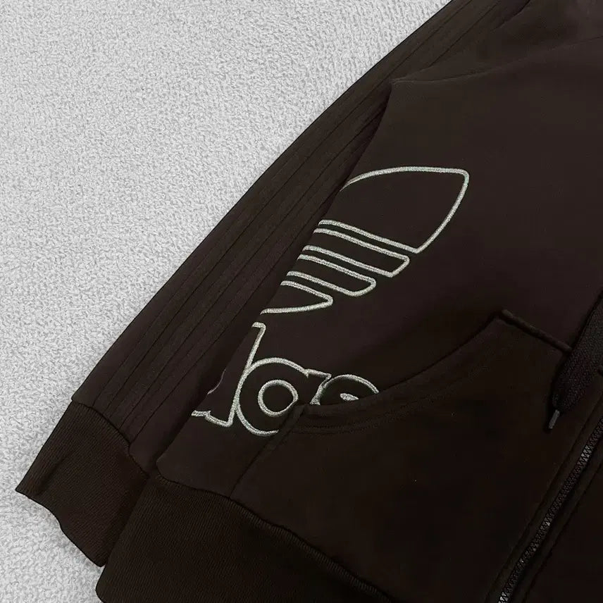 [BUNJANG] Adidas 00s Big Trefoil Hoodie Brown / 아디다스 00s 빅 트레포일 후드집업 브라운 대장급