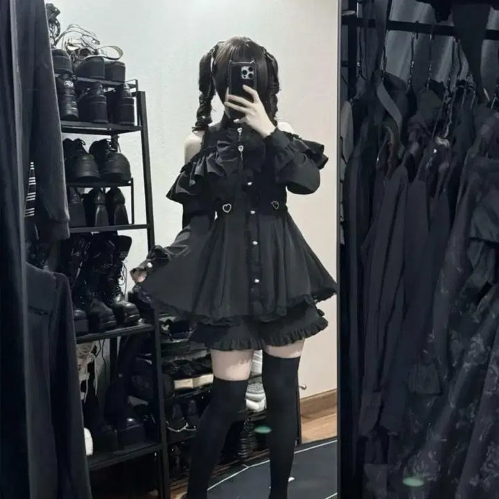 [BUNJANG] Subculture Style Dress and Shorts Set / 지뢰계 서브컬처 원피스 +반바지 세트(예약판매)