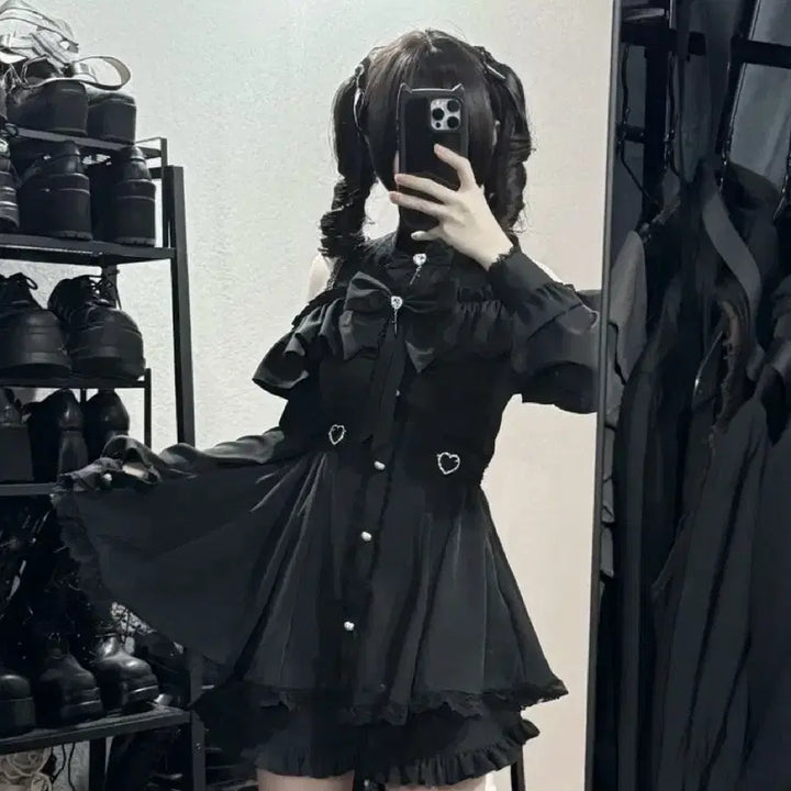 [BUNJANG] Subculture Style Dress and Shorts Set / 지뢰계 서브컬처 원피스 +반바지 세트(예약판매)