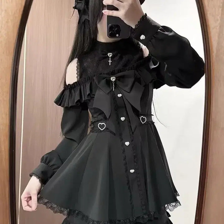 [BUNJANG] Subculture Style Dress and Shorts Set / 지뢰계 서브컬처 원피스 +반바지 세트(예약판매)