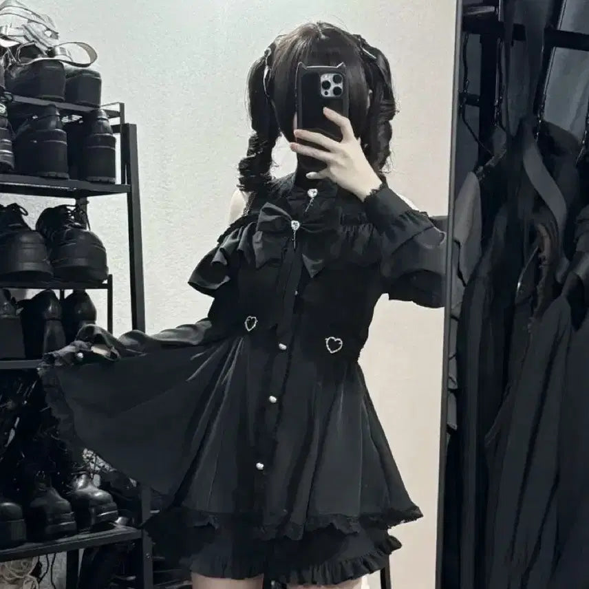 [BUNJANG] Subculture Style Dress and Shorts Set / 지뢰계 서브컬처 원피스 +반바지 세트(예약판매)