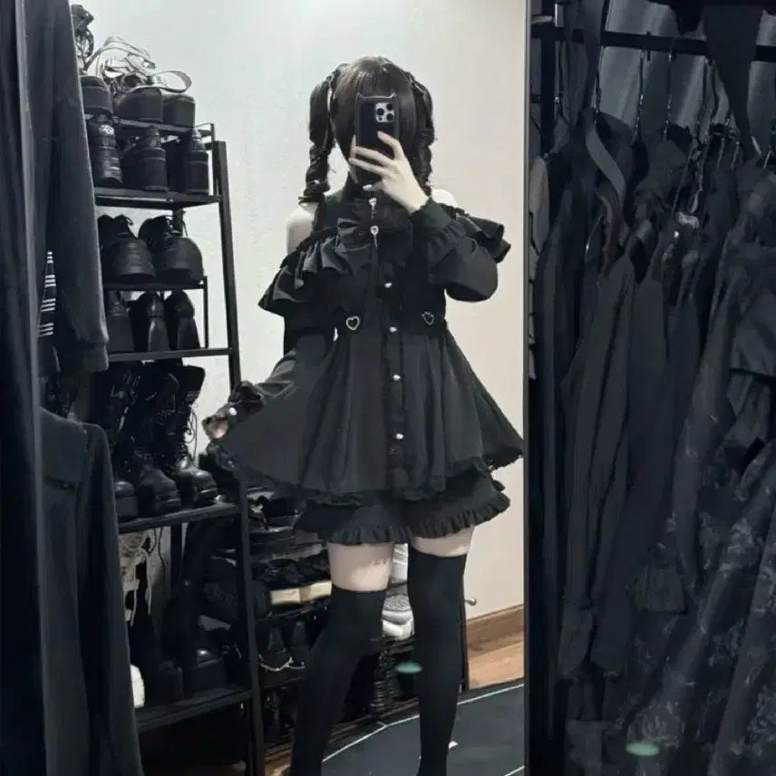 [BUNJANG] Subculture Style Dress and Shorts Set / 지뢰계 서브컬처 원피스 +반바지 세트(예약판매)