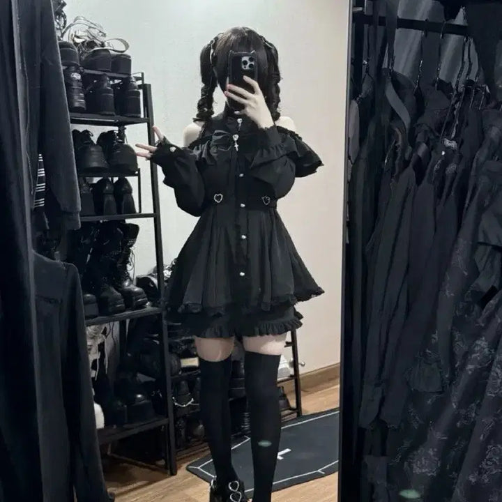 [BUNJANG] Subculture Style Dress and Shorts Set / 지뢰계 서브컬처 원피스 +반바지 세트(예약판매)