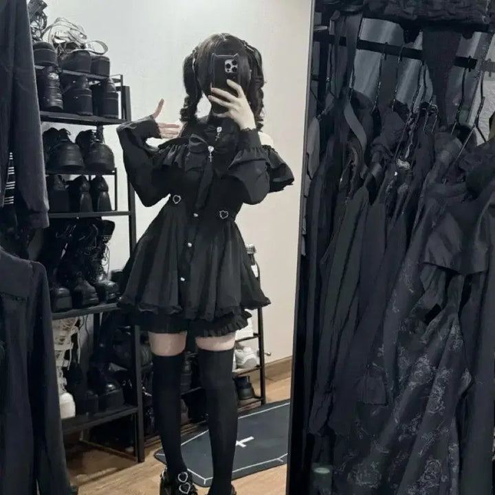 [BUNJANG] Subculture Style Dress and Shorts Set / 지뢰계 서브컬처 원피스 +반바지 세트(예약판매)