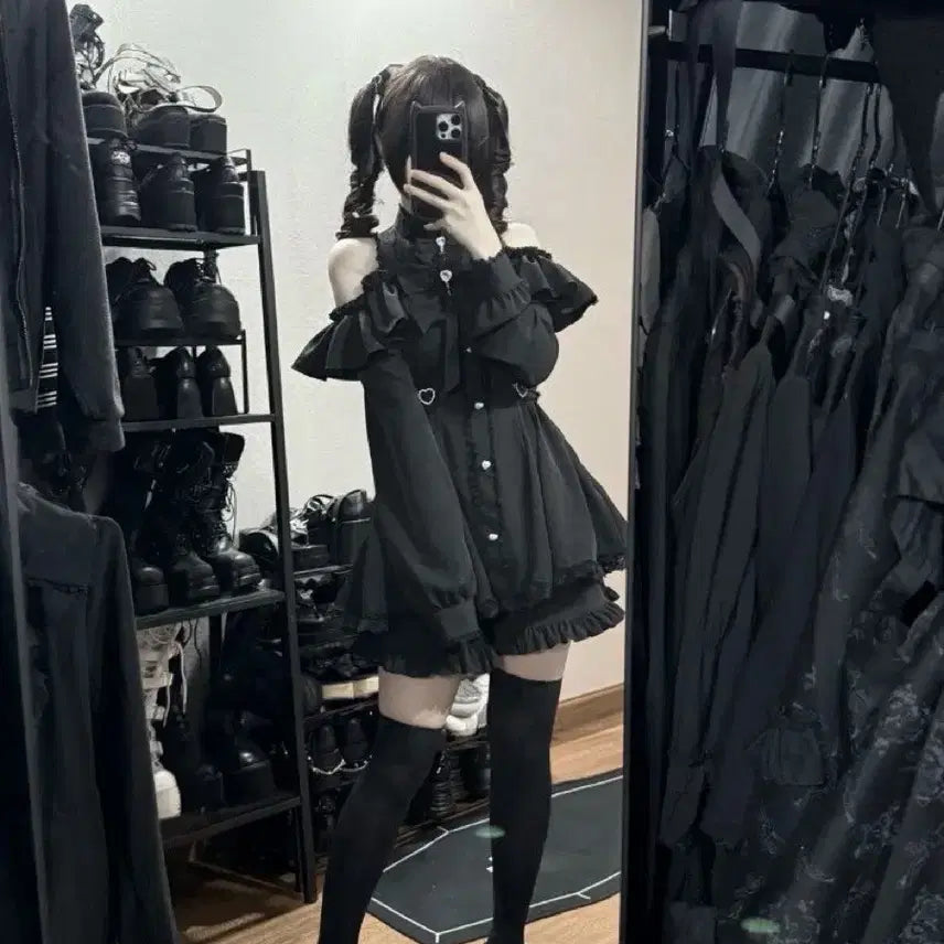 [BUNJANG] Subculture Style Dress and Shorts Set / 지뢰계 서브컬처 원피스 +반바지 세트(예약판매)