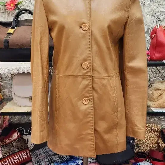 [BUNJANG] Leather Long Jacket (Size 55) / 양가죽 롱자켓 (55)