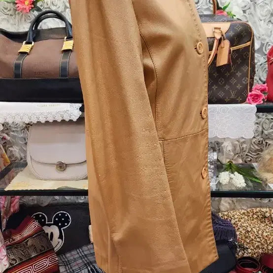 [BUNJANG] Leather Long Jacket (Size 55) / 양가죽 롱자켓 (55)