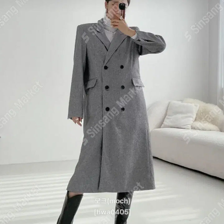 [BUNJANG] Herringbone Oversized Long Jacket / 헤링본 박시 롱자켓(새상품)팔로우특가.신상