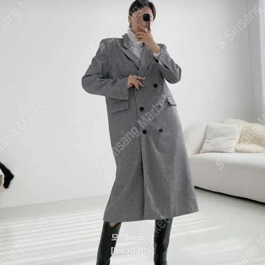 [BUNJANG] Herringbone Oversized Long Jacket / 헤링본 박시 롱자켓(새상품)팔로우특가.신상