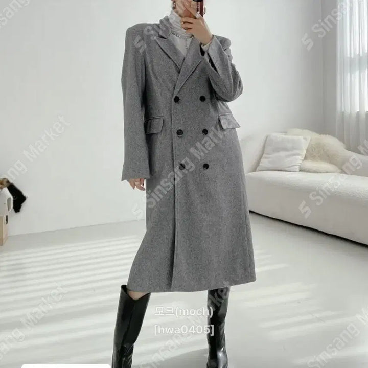 [BUNJANG] Herringbone Oversized Long Jacket / 헤링본 박시 롱자켓(새상품)팔로우특가.신상