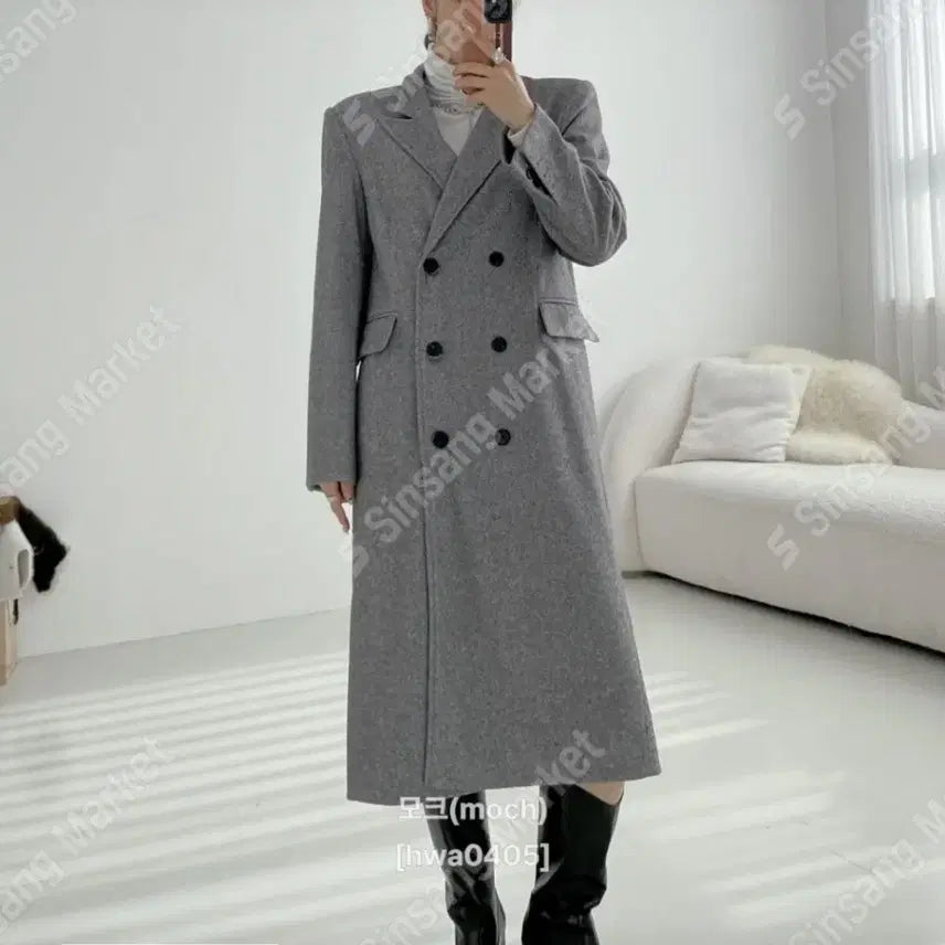 [BUNJANG] Herringbone Oversized Long Jacket / 헤링본 박시 롱자켓(새상품)팔로우특가.신상