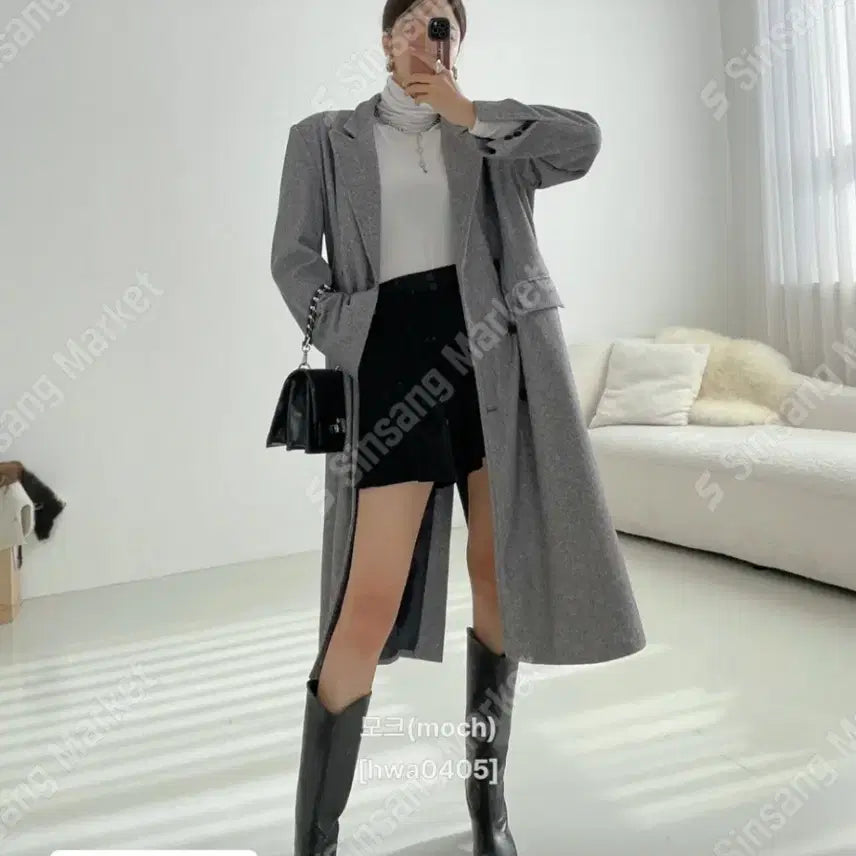 [BUNJANG] Herringbone Oversized Long Jacket / 헤링본 박시 롱자켓(새상품)팔로우특가.신상