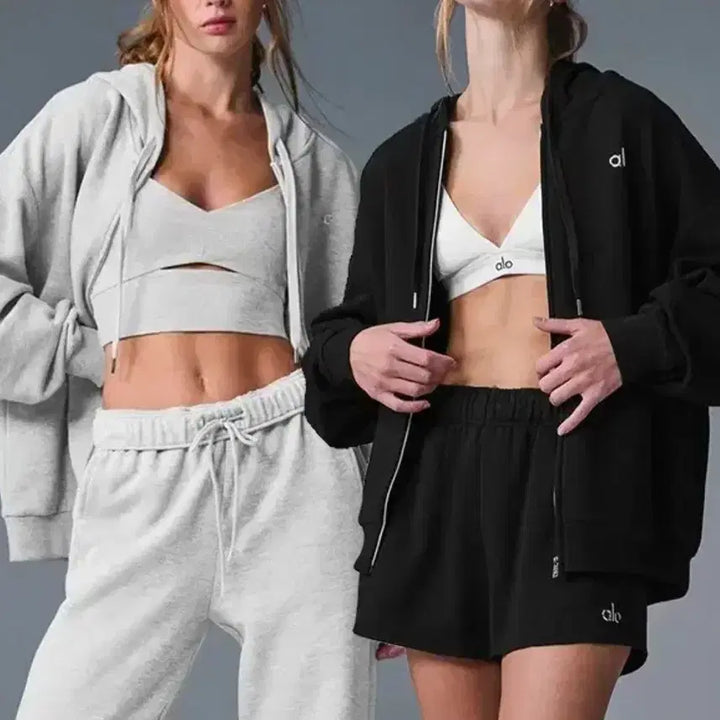 [BUNJANG] Allo Black/Grey/Espresso Hoodie Zip-up / 알로 블랙/그레이 /에스프레소 후드집업