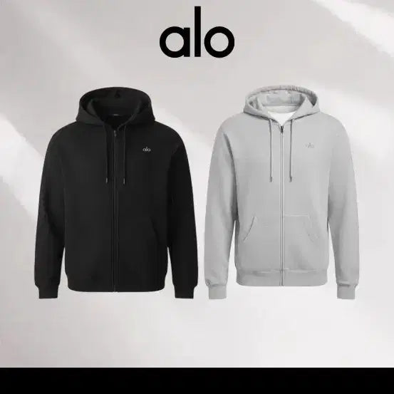 [BUNJANG] Allo Black/Grey/Espresso Hoodie Zip-up / 알로 블랙/그레이 /에스프레소 후드집업