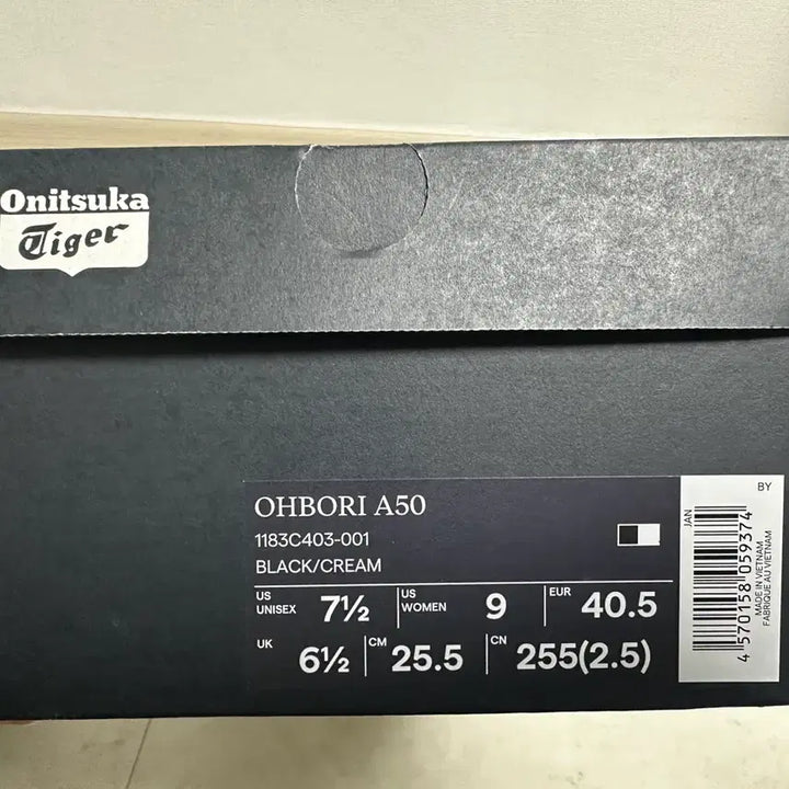 [BUNJANG] Onitsuka Tiger Obori Black/Cream Sneakers / [새상품] 오니츠카타이거 오보리 255