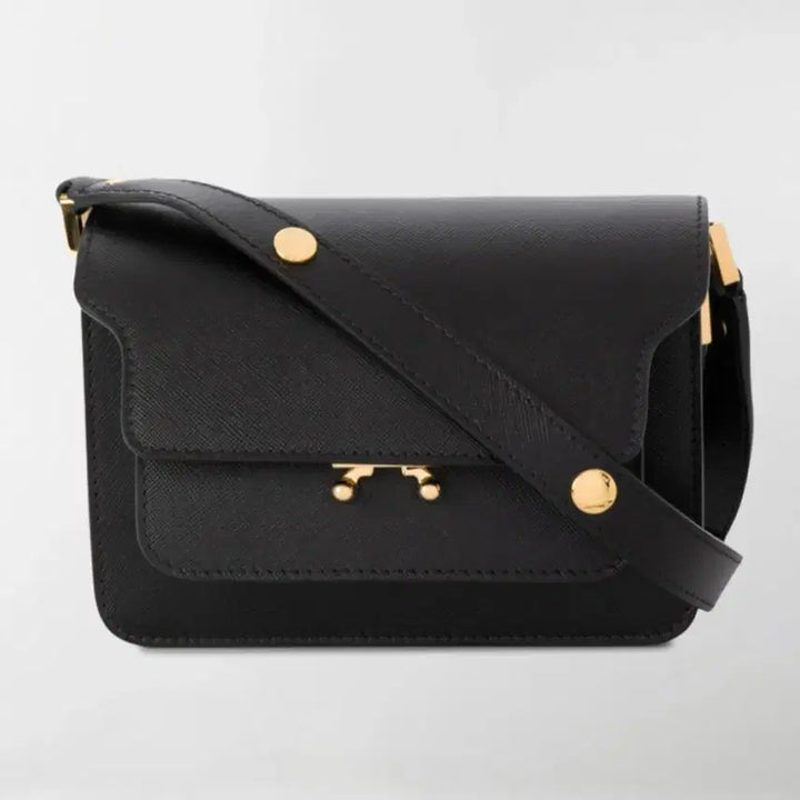 [BUNJANG] Marni Trunk Mini Shoulder Bag Saffiano Black / 마르니 트렁크 미니 숄더백 사피아노 블랙